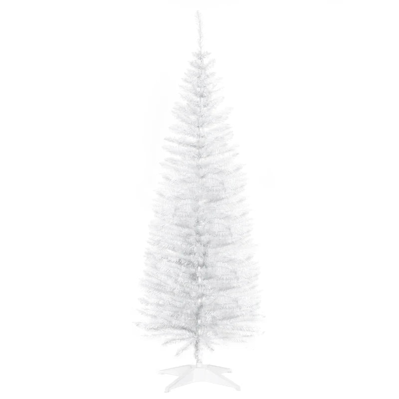 5ft White Pencil Slim Artificial Christmas Tree with Stand