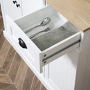 Modern White Kitchen Storage Cabinet with Countertop, Drawer, and Doors
