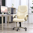High Back Cream White Office Chair with Rocking Function