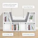 White Cushioned Reading Seat Bookcase Shelf