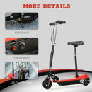 Red Folding Electric Scooter with Warning Bell - 15km/h Speed, Ages 4-14