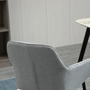 Light Grey Upholstered Dining Chairs with Metal Legs, Set of 2