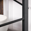 4-Tier Brown Black Industrial Bookshelf for Living Room Office