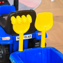 Blue Toddler Ride-On Tractor with Horn and Storage