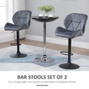 Dark Grey Adjustable Swivel Barstools Set of 2