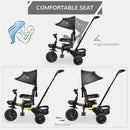 Black 4-in-1 Kids Trike with Adjustable Seat & Canopy