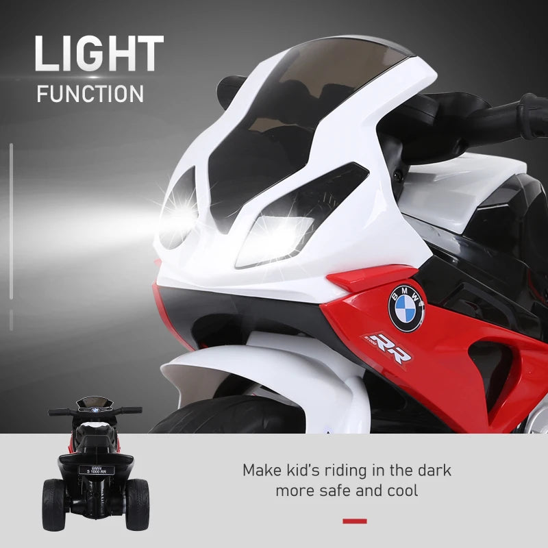 Kids Electric Ride-On Motorbike with Headlights and Music, 6V - Red