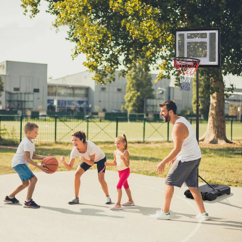 Adjustable Portable Basketball Hoop System - Black, Teens to Adults, 1.55-2.1m