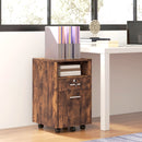 Wood-Effect 2-Drawer Filing Cabinet with Wheels