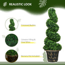 Set of 2 Green Spiral Boxwood Topiary Trees with Pots, 90cm - Indoor Outdoor Decor