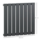 Grey 60 x 60cm Water-Filled Space Heater for Home - Quick Warm-Up Radiator