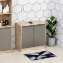 Grey Under Sink Storage Cabinet with Adjustable Shelf - Bathroom Cupboard