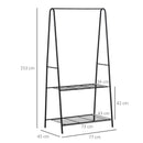 Black 2-Tier A-Shaped Steel Clothes Rack - 77L x 45W x 153H cm