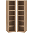 Wood-Effect CD Storage Units Set - Pack of 2 - Brown