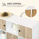 6-Cube Natural Storage Cabinet with Doors for Dining & Living Room