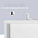 White Tall Bathroom Storage Cabinet with Mirror