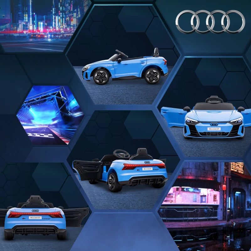 Blue Audi Licensed 12V Kids Electric Ride-On Car with Remote Control
