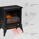 Black Electric Fireplace Stove with Realistic Flame Effect