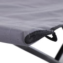 Double Camping Cot Bed with Bag - Grey