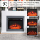 White Electric Fireplace Heater with Remote Control - 2000W, LED Flame Effect