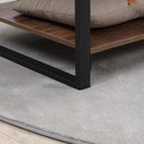 Brown Industrial Coffee Table with Shelf and Steel Frame, 120x60x45cm