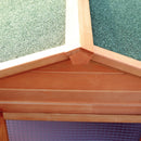 Wooden Two-Storey Rabbit Hutch with Run, Guinea Pig House, Pet Cage - Brown