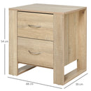 Brown 2-Drawer Nightstand with Elevated Base