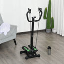 Compact Black Stepper with Resistance Bands and LCD Display