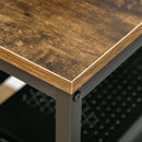 Rustic Brown Computer Desk with Storage and Steel Frame, 120 x 60cm