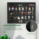 Black 5-Tier Wall Display Shelf with Glass Doors - 60x80cm