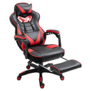 Red Gaming Chair with Lumbar Support, Footrest, and Headrest
