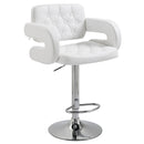 Black Swivel Bar Stool with Back and Armrest, Height Adjustable