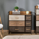 Grey Fabric 7-Drawer Dresser with Steel Frame