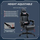 Black Racing Gaming Chair with Swivel Wheel & Footrest