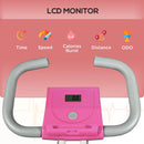 White Folding Magnetic Exercise Bike with Backrest and Tablet Holder