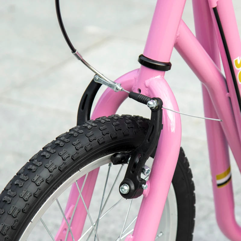 Kids Pink Stunt Scooter with Adjustable Handlebar and Dual Brakes