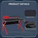 Red Gaming Desk with Monitor Stand and Accessories, 120cm