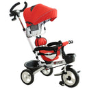 Red 4-in-1 Kids Tricycle Stroller with Canopy