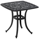 Black Square Outdoor Bistro Table with Umbrella Hole