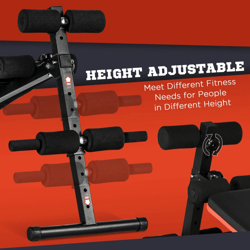 Adjustable Black Sit Up Bench with Thigh Support - Home Gym Essential
