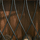 Black Metal Mesh Fireplace Screen - 3-Panel, 126 x 3 x 80 cm
