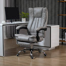 Grey Microfibre Home Office Chair with Reclining Function & Footrest