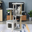 Grey Cat Tree Tower with Scratching Posts and Perches