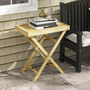 Wooden Garden Table - Natural Wood Finish, 44 x 68cm
