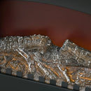 Black Electric Fireplace Stove Heater with LED Flame Effect, Double Door, Portable & Safe