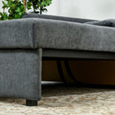 Dark Grey 2 Seater Convertible Sofa Bed with Storage