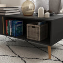 Grey Modern Coffee Table with Storage Compartments, 115 x 58 x 45cm