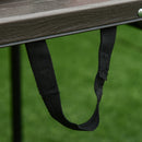 Portable Metal Picnic Table, 4FT, Black/Brown, 22x61x53/71.5 cm