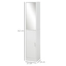 White Mirrored Tall Bathroom Storage Cabinet