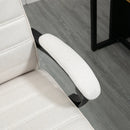 Cream White High-Back Swivel Office Chair with Footrest